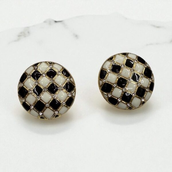 Aros circular blanco negro