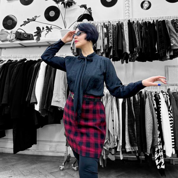 Falda lanilla burdeo