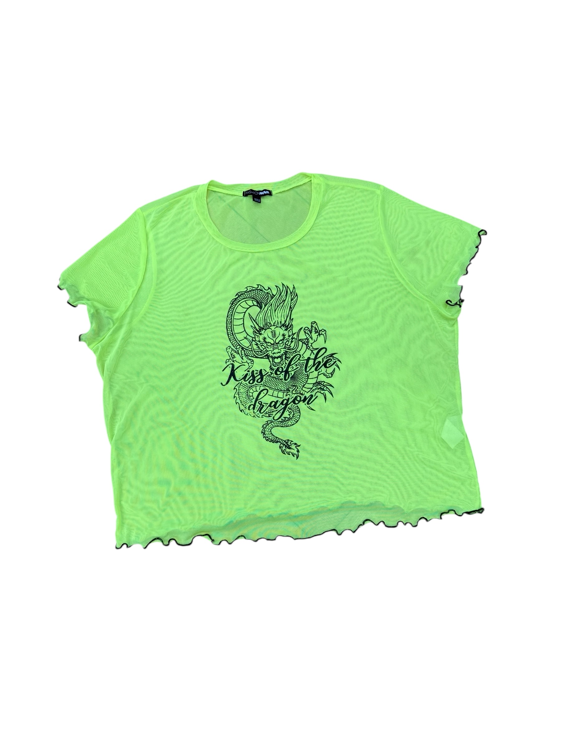 Polera de malla verde neón - Imagen 2