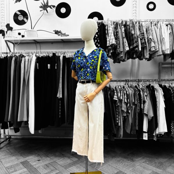 Jeans blanco recto de segunda mano