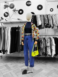 Jeans azul de tiro alto