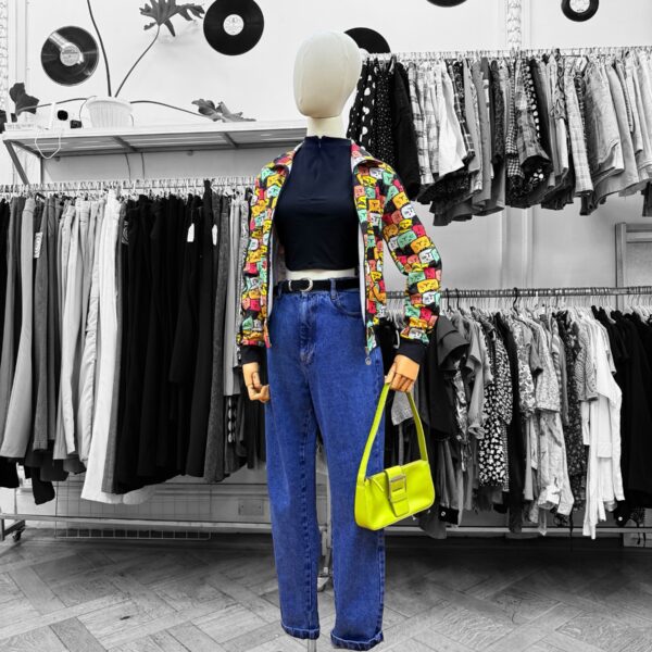 Jeans azul de tiro alto